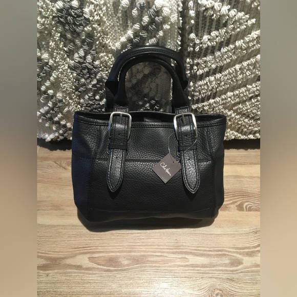 🎀 COLE HAAN Black PEBBLED LEATHER TOTE BAG (NWT) - Picture 15 of 16
